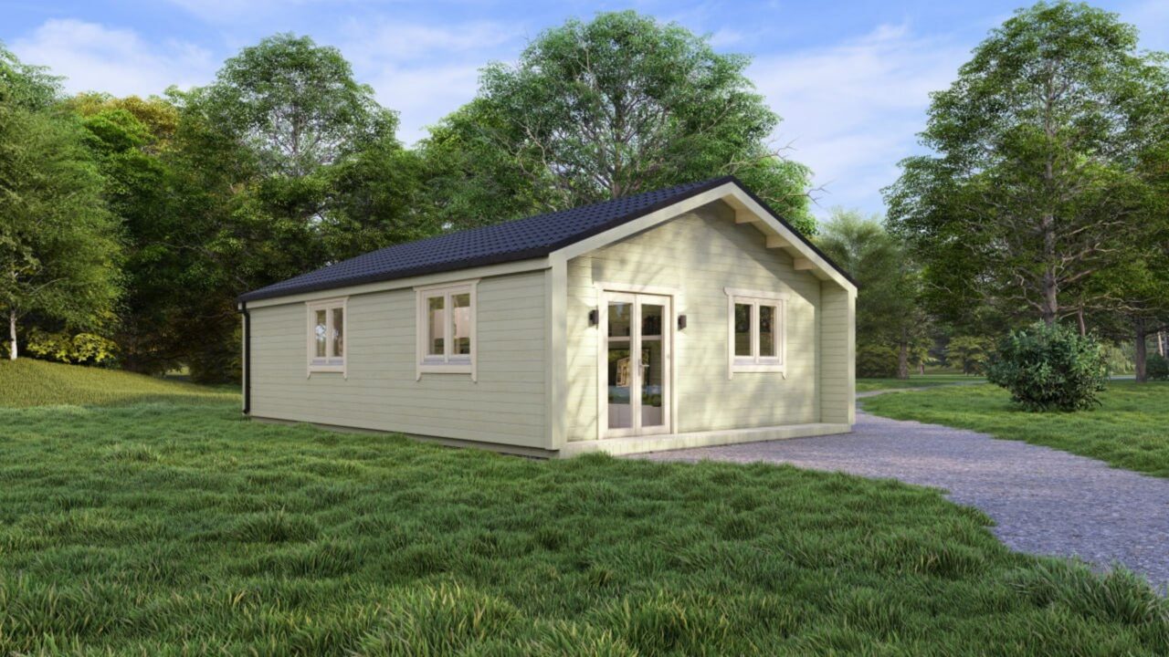 Two Bedroom D Log Cabin 6.5m x 9.6m